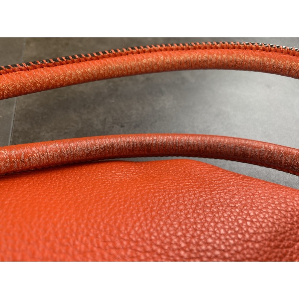 Michael Kors Orange Leather Hobo Shoulder Bag w/ Charm-See Description - Picture 4 of 14